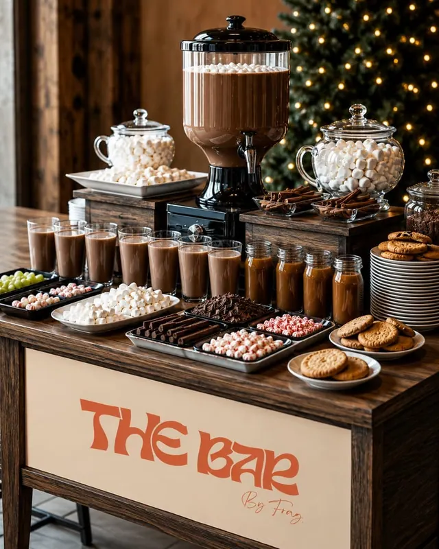 A hot chocolate and sweets bar